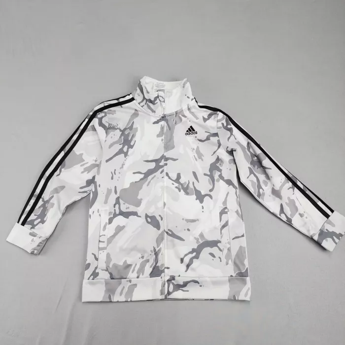 Adidas Boys 7 Track Jacket Camouflage White Grey Black Full Zip Athletic - Front
