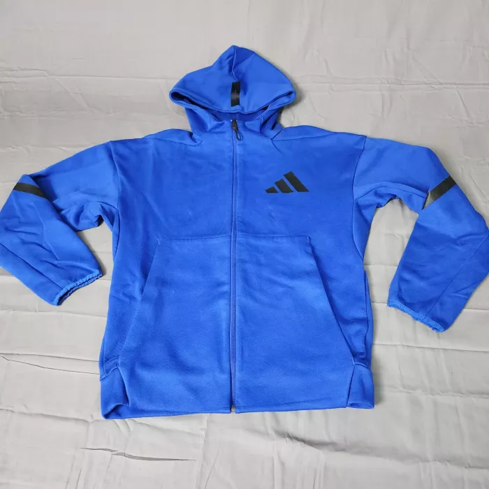 adidas Men's Size S Royal Blue Full Zip Hoodie Sportswear Logo Active Jacket - Front