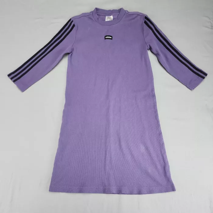 adidas T-Shirt Dress Women's S Lilac Purple Crew Neck 3/4 Sleeve Cotton Blend - Front