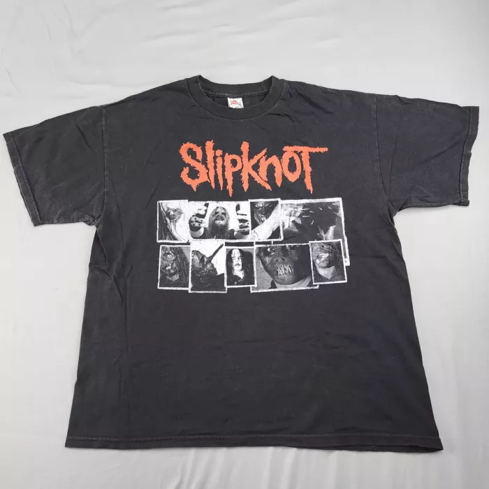 Alstyle Slipknot Graphic Band T-Shirt Men's L Black Crew Neck Short Sleeve - Front