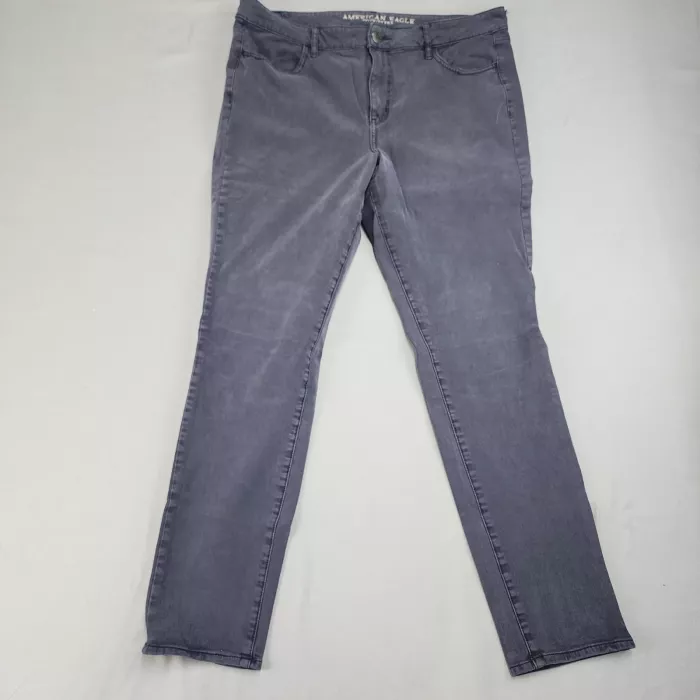 American Eagle Women's High Rise Jegging Jeans 16 Long Charcoal Gray Stretch - Front