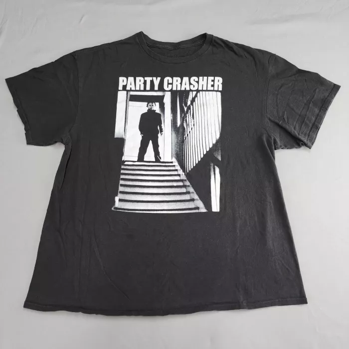 Anvil Men's XL Black Graphic T-Shirt Crew Neck Short Sleeve Tee - Front