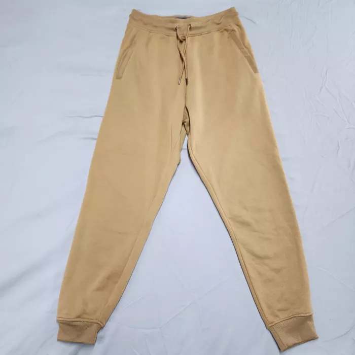 Architect Jean Co Womens M Jogger Pants Beige Fleece High Rise Drawstring - Front