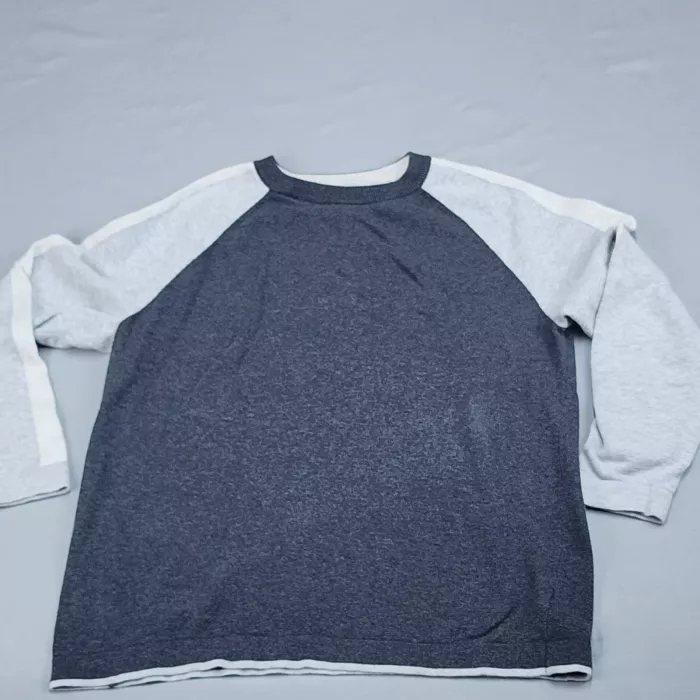 Art of Rhetoric Mens Pullover Sweater Medium Gray Colorblock Cotton Raglan Knit - Front