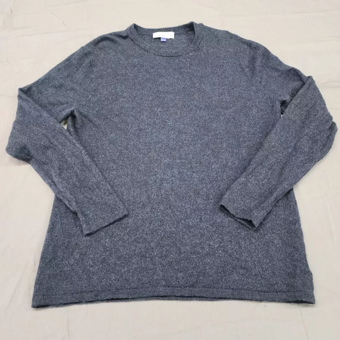 Artefact Men XL Crew Neck Pullover Sweater Navy Blue Heathered Merino Wool - Front