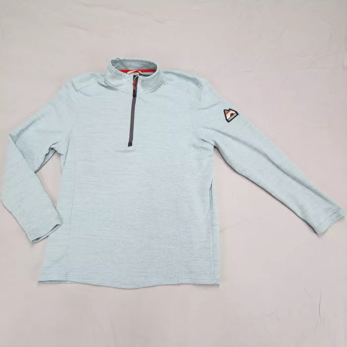 Avalanche Men's Large 1/4 Zip Pullover Light Blue Heathered Performance Hiking T - Front