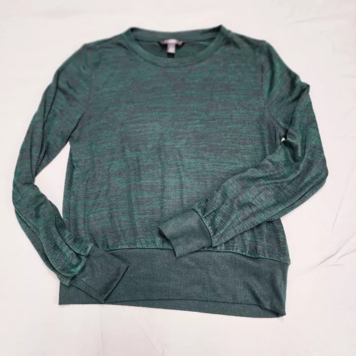 Banana Republic Luxespun Sweater Womens S Green Heathered Crewneck Pullover - Main
