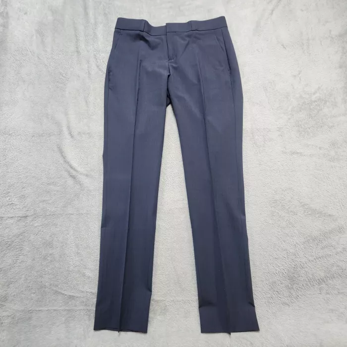 Banana Republic Ryan Pants Womens Size 0 Navy Blue Wool Blend Dress Trousers - Front