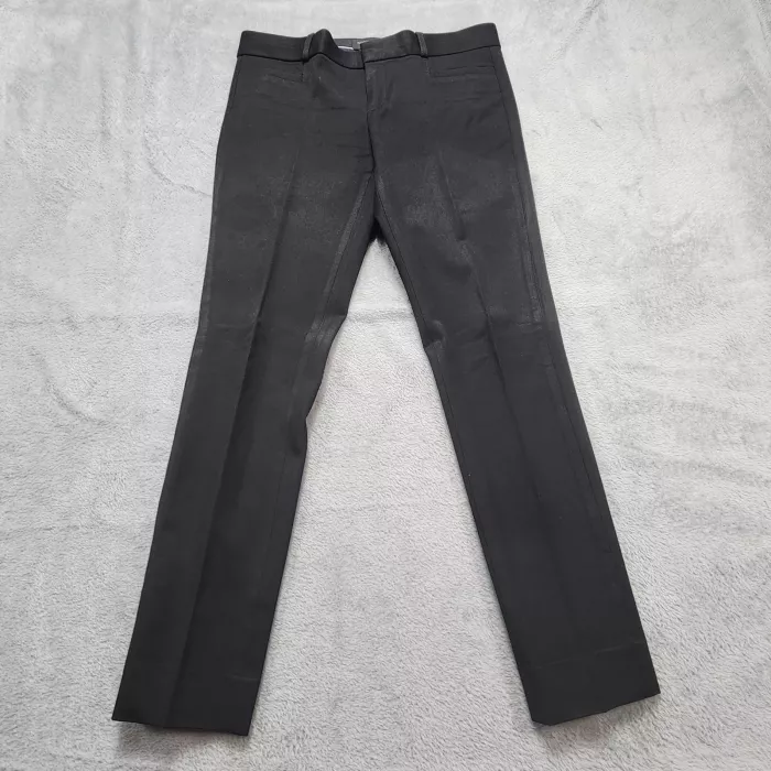 Banana Republic Sloan Slim Ankle Dress Pants Womens 2 Black Stretch Work - Front
