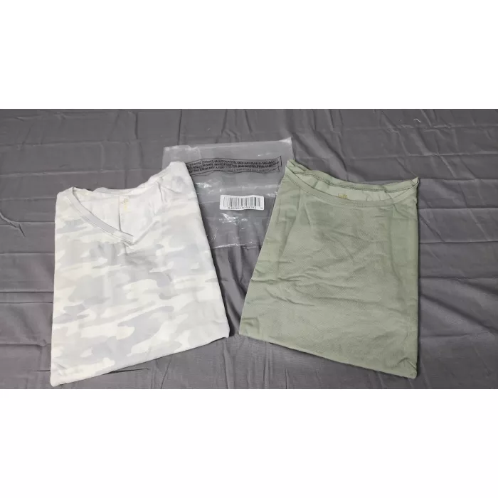 Belle by Kim Gravel 4X Plus 2 Pack Tops T Shirts Green Solid Gray Camo Stretch - Main