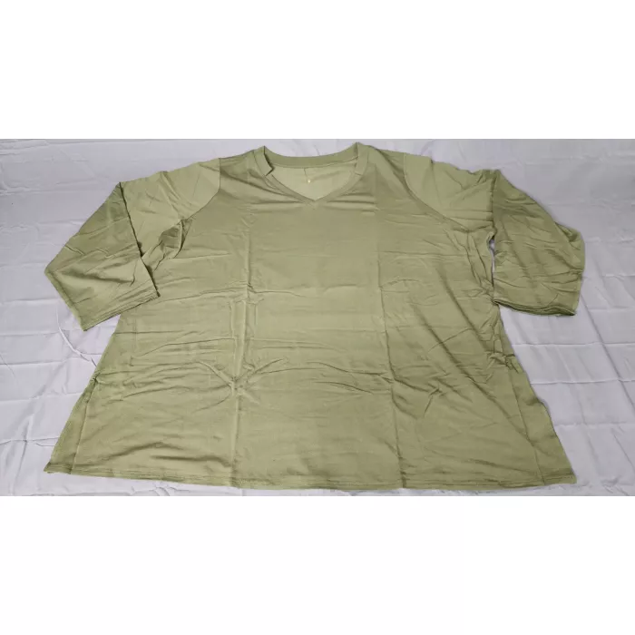 Belle by Kim Gravel Plus 4X Loden Green Pima Cotton V-Neck Tunic T-Shirt - Front