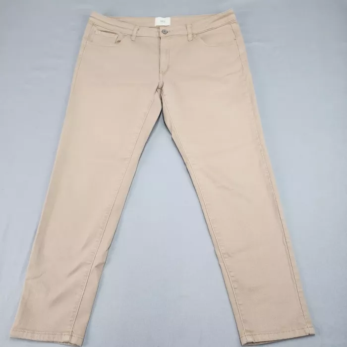 BKE Women's Pants Size 34 Beige Slim Fit Mid Rise Stretch Twill 27 Inseam - Front