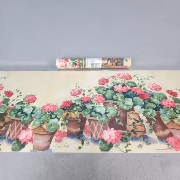 Brewster Country Geranium Ivy Floral Wallpaper Border Prepasted Multicolor New - Main