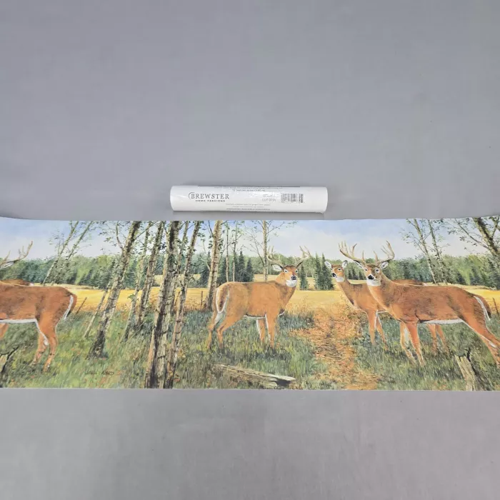Brewster Deer Wildlife Wallpaper Border Multicolor Prepasted Rustic New Sealed - Main