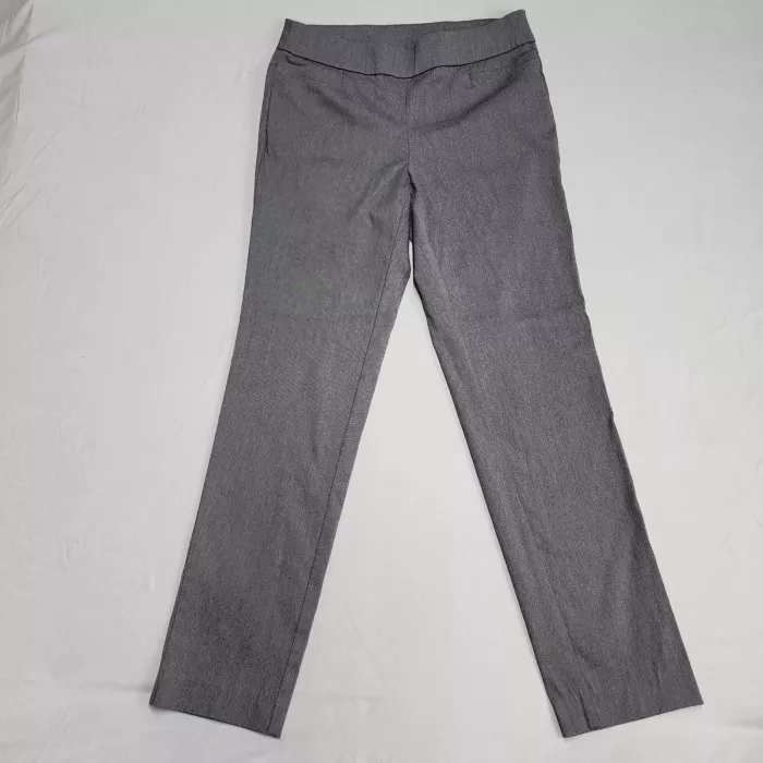 Briggs Womens Size 8 Gray Pull On Dress Pants Stretch Slim Leg Mid Rise - Front