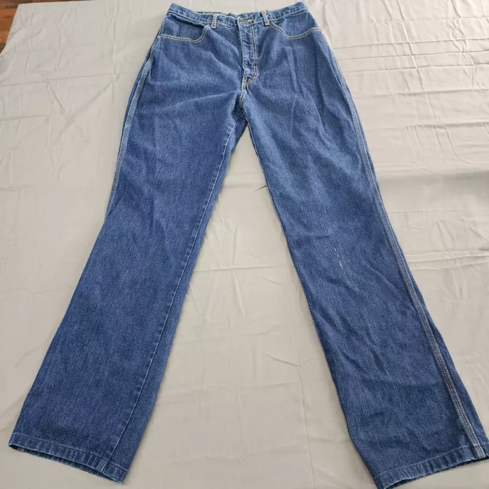 Brittania Vintage High Rise Straight Jeans Womens 16 Long W30 L33 Blue USA - Front