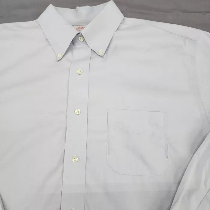 Brooks Brothers Madison Dress Shirt Mens 16.5 34 Blue Non Iron Stretch Cotton - Main