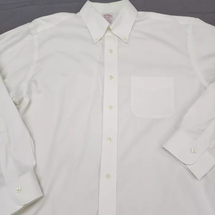 Brooks Brothers Madison Dress Shirt Mens 16.5 34 White Non Iron Stretch - Main