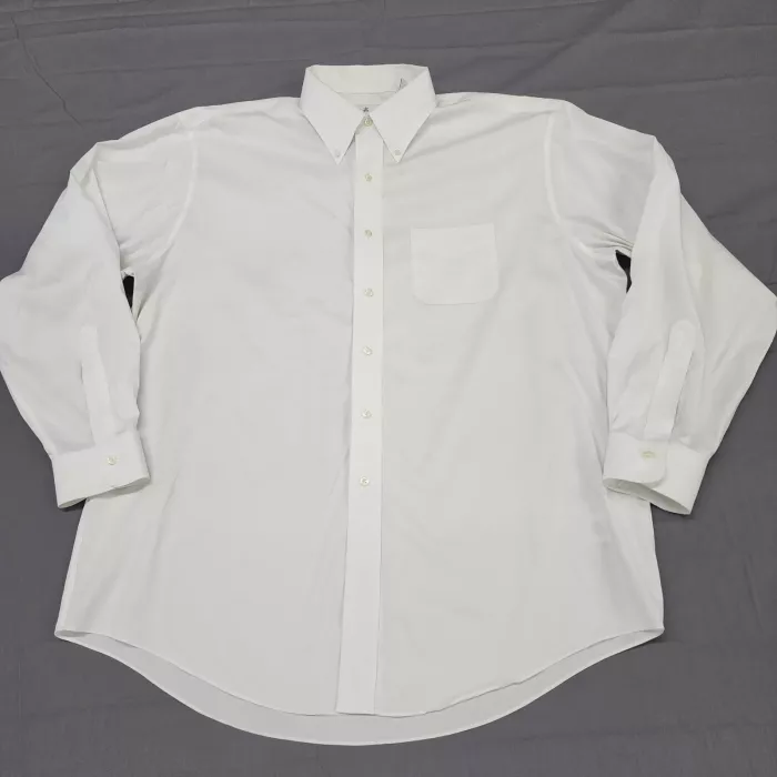 Brooks Brothers Madison Fit Dress Shirt Mens 17 35 White Non-Iron Stretch - Front