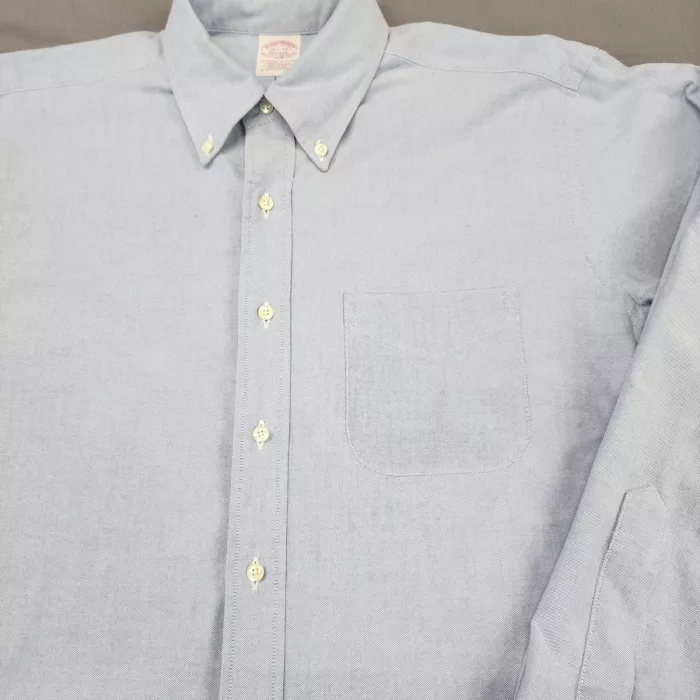 Brooks Brothers Traditional Fit Oxford Dress Shirt Mens 16.5 34 Blue Supima - Main