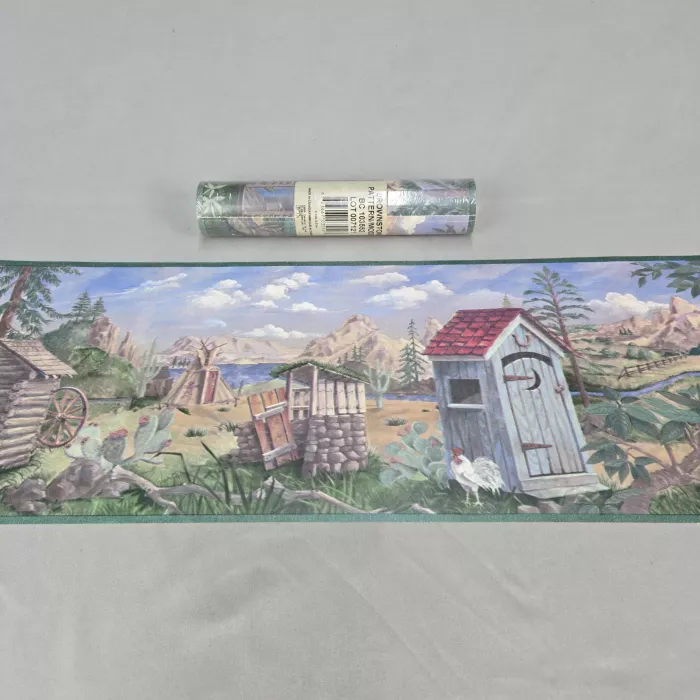 Brownstone Rustic Scenic Multicolor Wallpaper Border New Sealed Prepasted Vinyl - Main