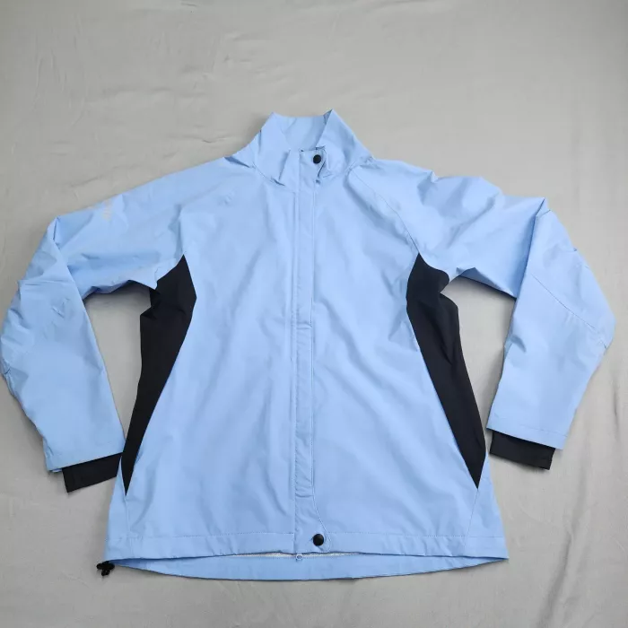 Callaway Womens Weather Series Windbreaker Jacket Medium M Blue Black Full Zip - Front