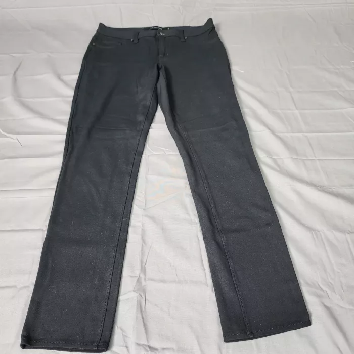 Calvin Klein Jeans Womens 8 Black Skinny Pants Stretch Ponte Low Rise 29x28 - Front