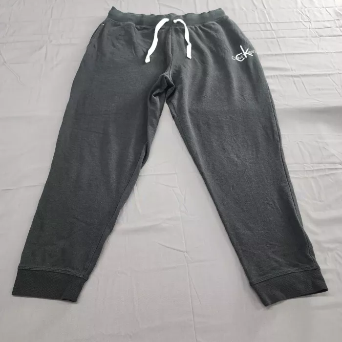 Calvin Klein Mens XL Charcoal Gray Jogger Sweatpants Logo Drawstring 32x27 - Front