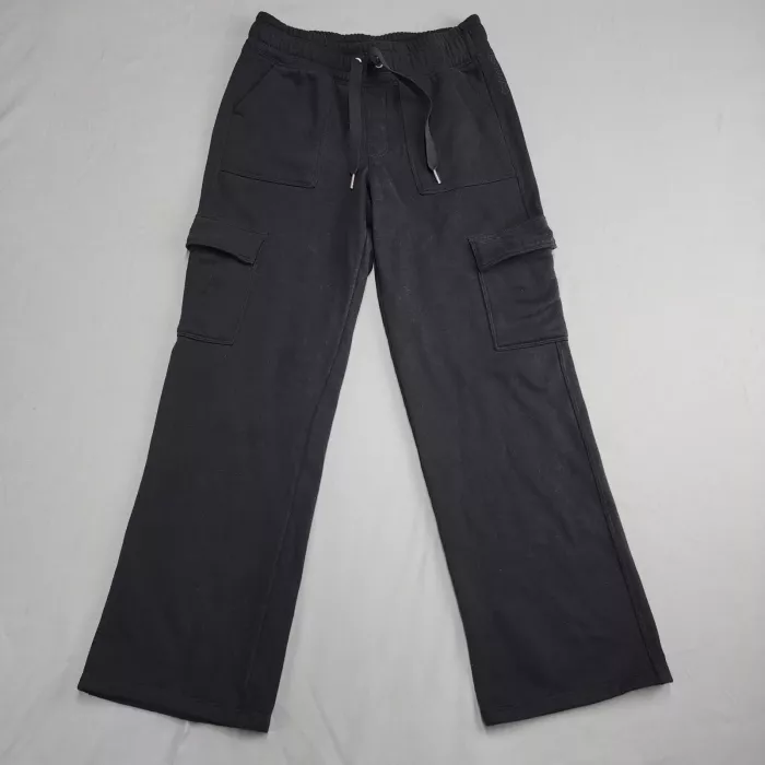 Calvin Klein Performance Womens S Black Fleece Cargo Sweatpants Mid Rise Pants - Front