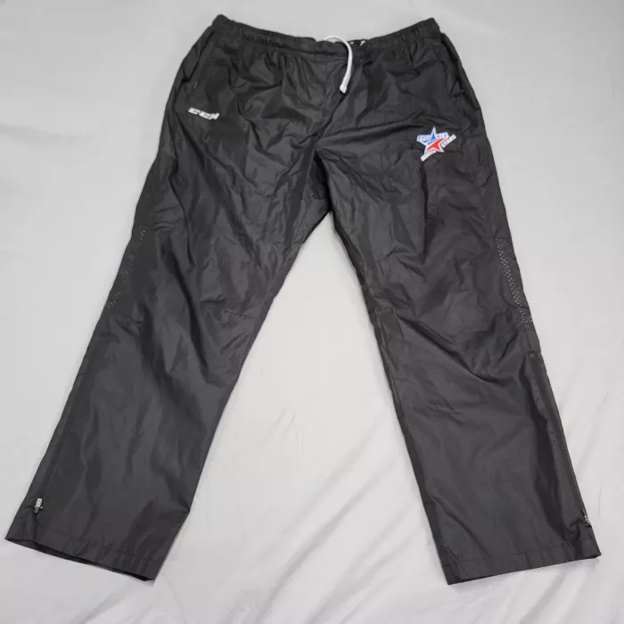 CCM Sylvania North Stars Hockey Track Pants Mens 3XL Black Lined Wind Pants - Front
