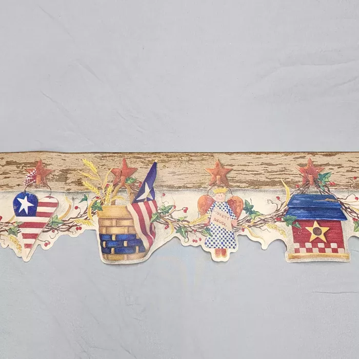 Chesapeake Americana Patriotic Red Blue Wallpaper Border New Prepasted - Main