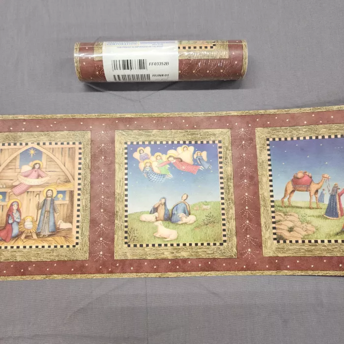 Chesapeake Christmas Nativity Wallpaper Border Prepasted Vinyl New Sealed - Main