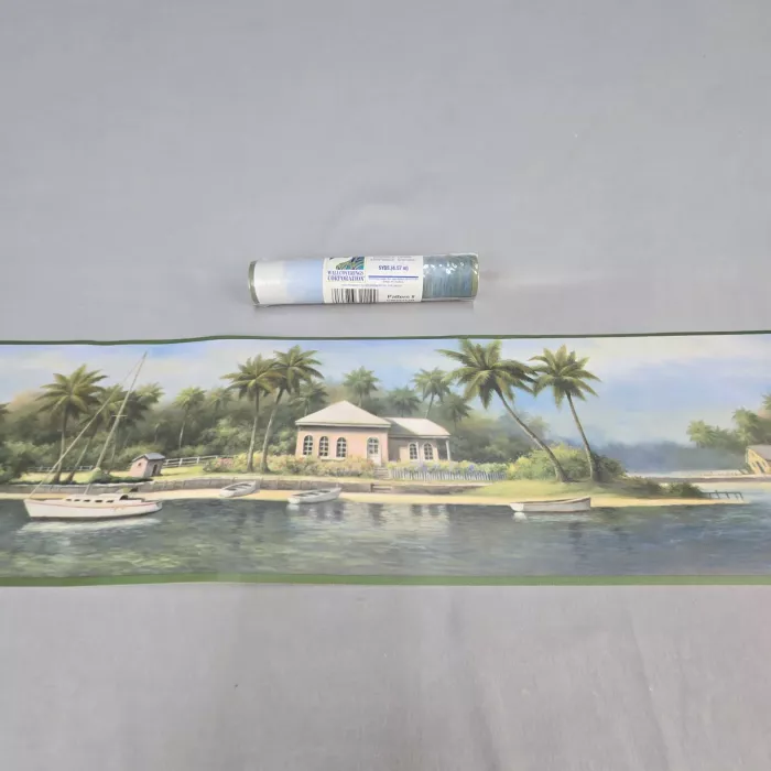 Chesapeake Coastal Tropical Multicolor Wallpaper Border New Sealed Prepasted - Main