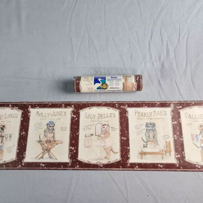 Chesapeake Country Cats Vintage Wallpaper Border Prepasted Washable New - Main