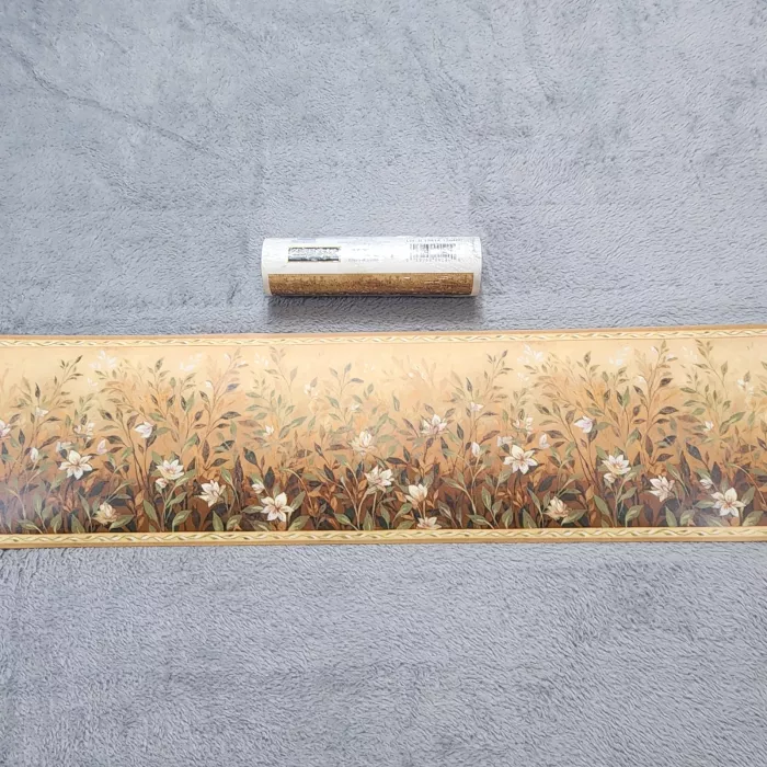 Chesapeake Country Floral Gold Green Wallpaper Border Prepasted Washable New - Main