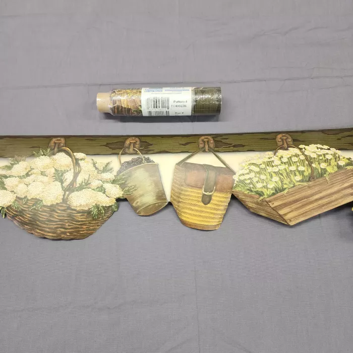 Chesapeake Country Floral Green Wallpaper Border Prepasted Vinyl New Sealed - Main