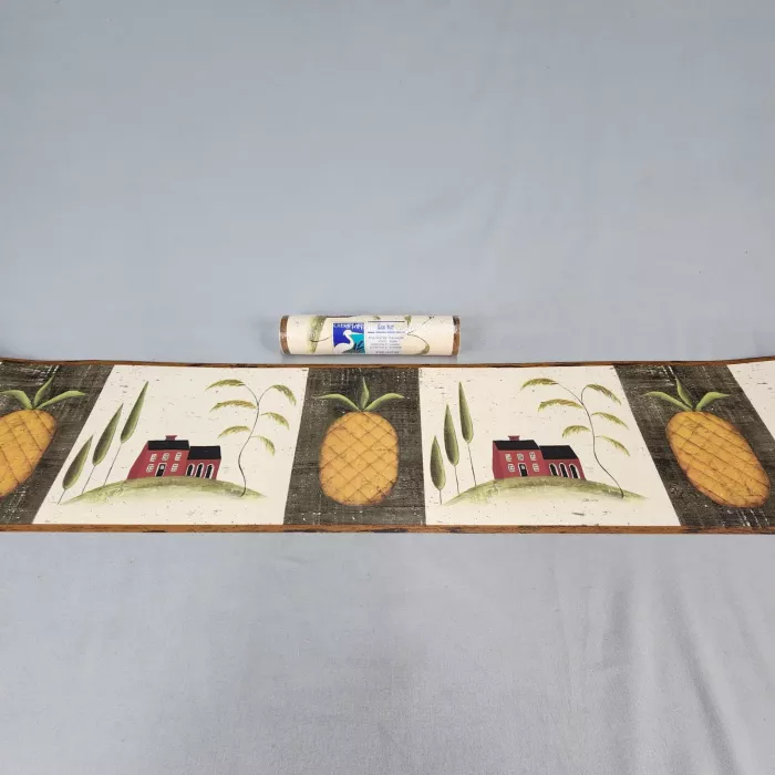 Chesapeake Country Pineapple Cream Wallpaper Border Prepasted Vinyl New Sealed - Main