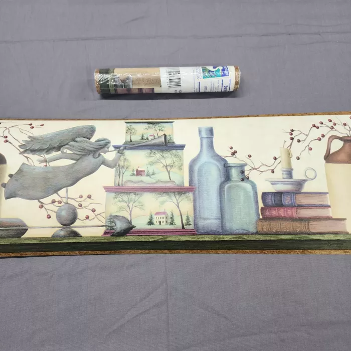 Chesapeake Country Scenic Wallpaper Border Cream Blue New Sealed Prepasted - Main