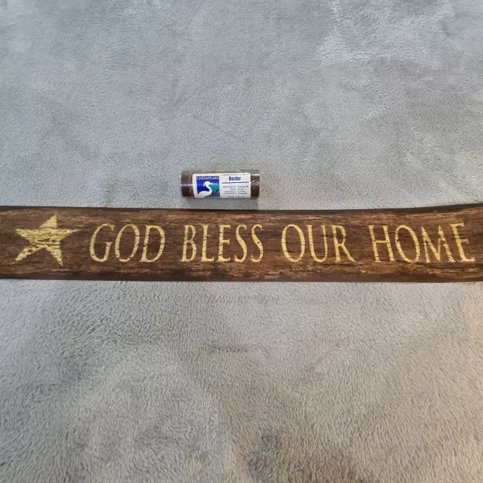 Chesapeake God Bless Our Home Brown Country Wallpaper Border Prepasted New - Main