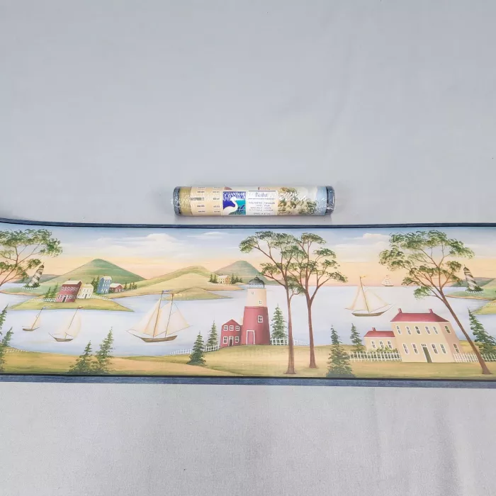 Chesapeake Nautical Scenic Wallpaper Border Prepasted Vinyl Multicolor Sealed - Main