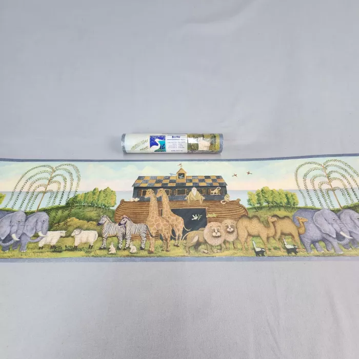 Chesapeake Noahs Ark Animal Wallpaper Border Prepasted Vinyl Nursery New - Main