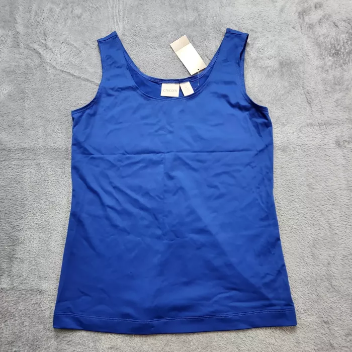 Chico's Microfiber Tank Top Size 0 US 4 S Nepal Blue Contemporary Fit Scoop Neck - Front