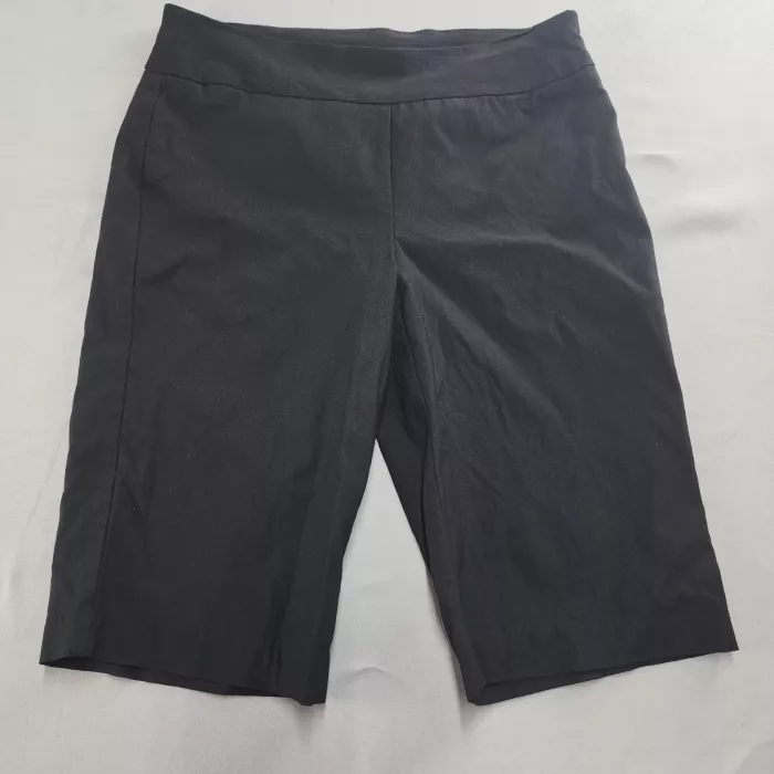 Chico's So Slimming Bermuda Shorts Womens 0 Short Black Stretch Pull On Mid Rise - Front