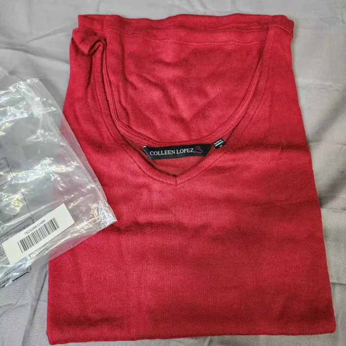 Colleen Lopez Women Tank Top Size 3X Plus Red Scoop Neck Sleeveless Stretch - Main