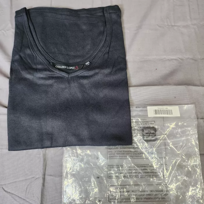 Colleen Lopez Womens Plus Size 3X Tank Top Dark Gray Scoop Neck Stretch Knit - Main