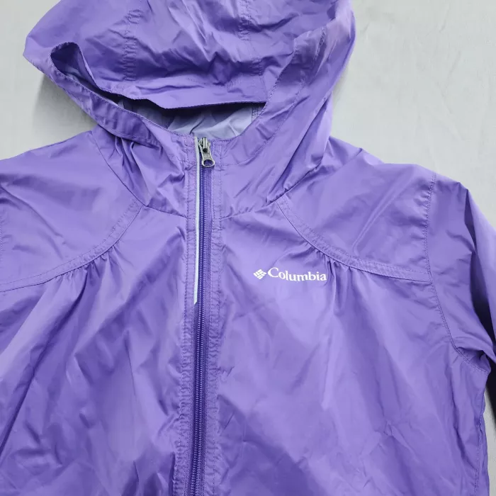 Columbia Girls L 14-16 Purple Hooded Windbreaker Full Zip Lightweight Jacket - Main