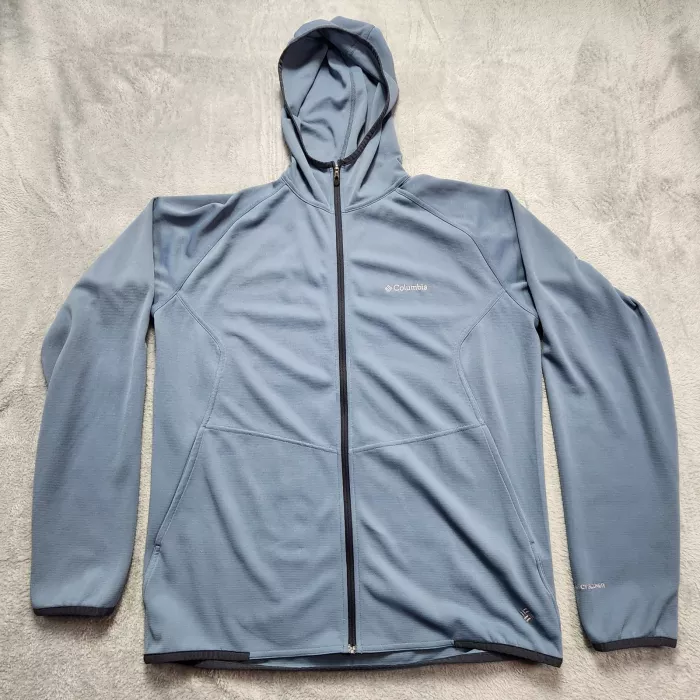 Columbia Insect Blocker Jacket Men's M Blue Mesh Full Zip Hoodie Hiking AM6317 - Front