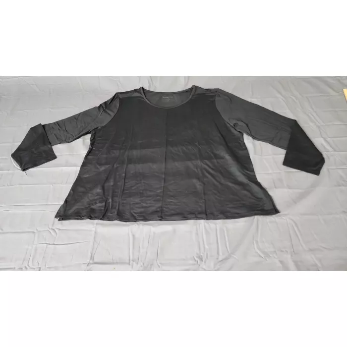 Comfort Code Womens 3X Black Long Sleeve T-Shirt Crew Neck Stretch Knit Plus - Front