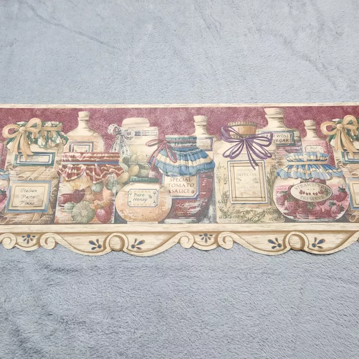 Cornerstone Country Kitchen Jars Multicolor Wallpaper Border New Pre-Pasted - Main