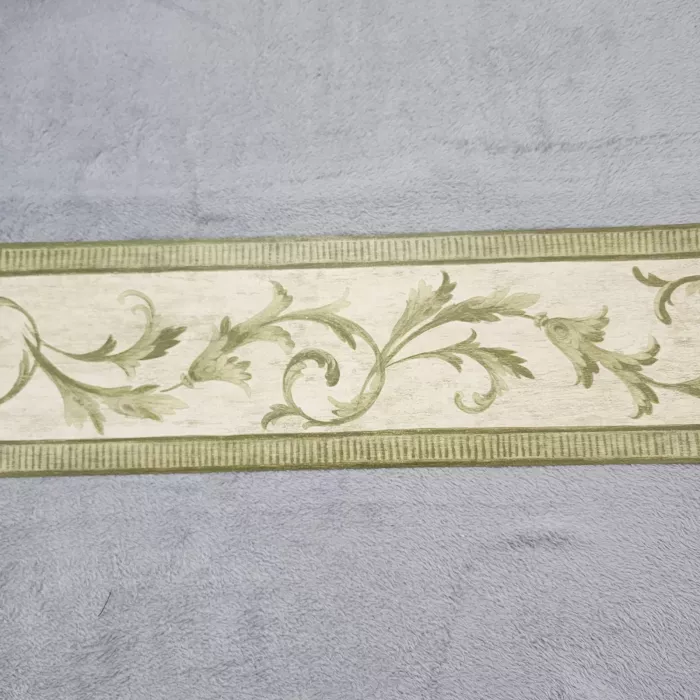 Cornerstone Traditional Green Acanthus Wallpaper Border New Prepasted Vinyl - Main